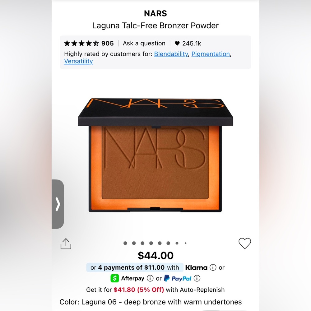 NARS Laguna Deep Bronze Matte LAGUNA 06